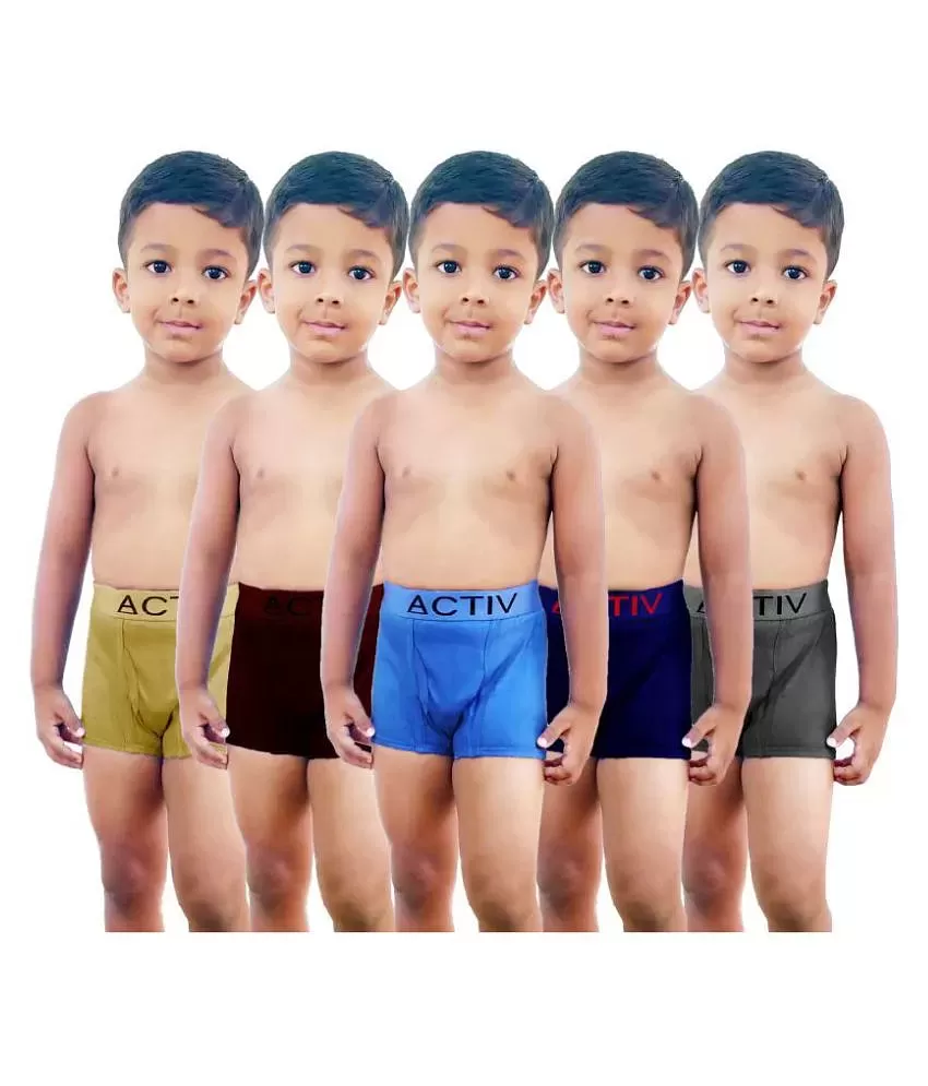 Buy ESSA Mens Cotton Pocket Trunks Pack of 5(Multicolored) at