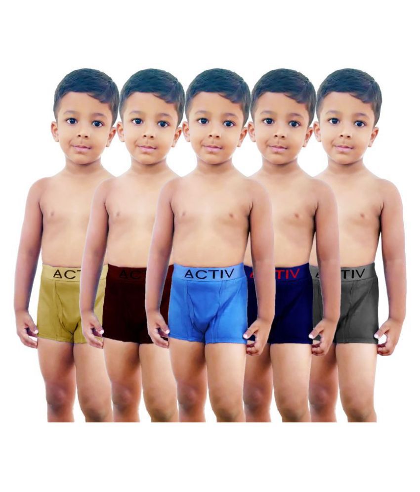     			HAP Boys Trunks | Pack of Five |Innerwear /boxer /Drawer /outer elastic