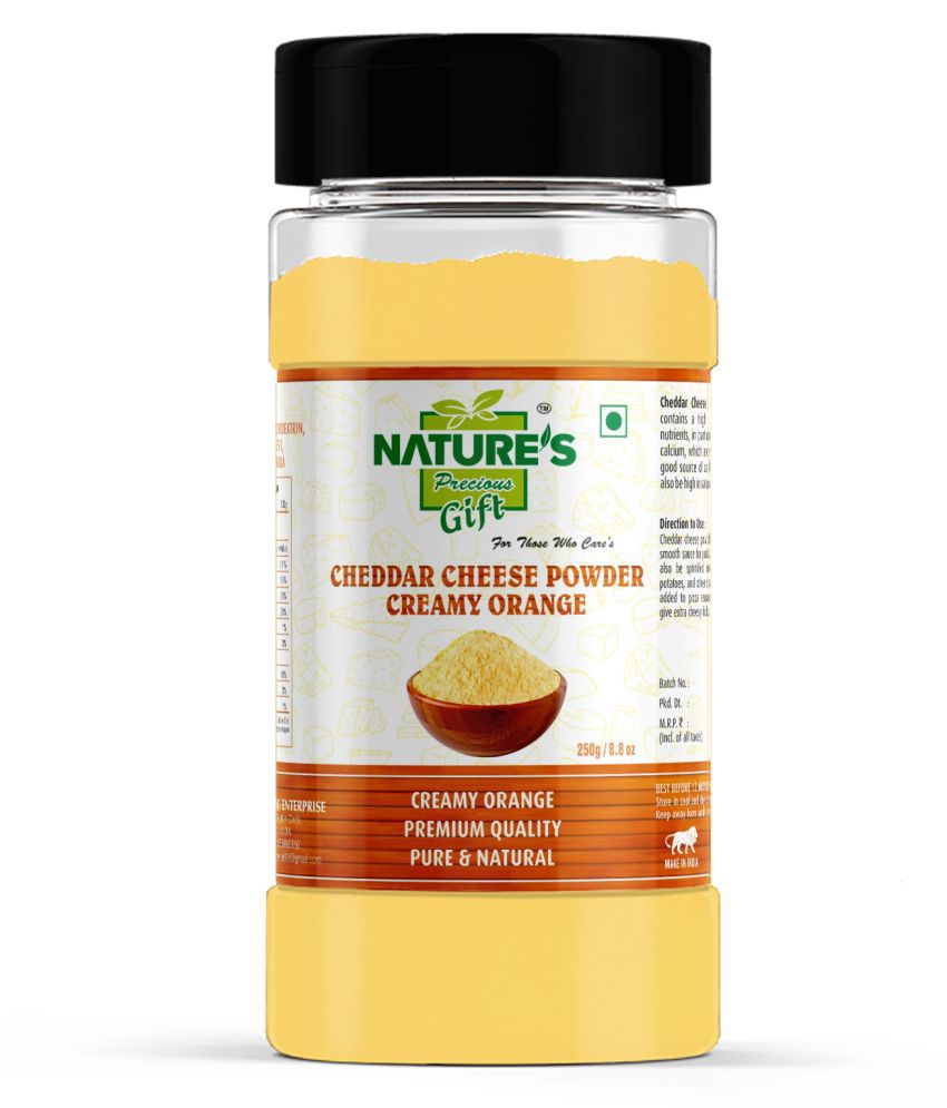     			Natures Gift Cheddar Cheese Powder (Creamy Orange) - 8.8 Oz Spice Jar Powder 250 gm
