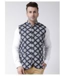 Hangup Blue Cotton Blend Nehru Jacket