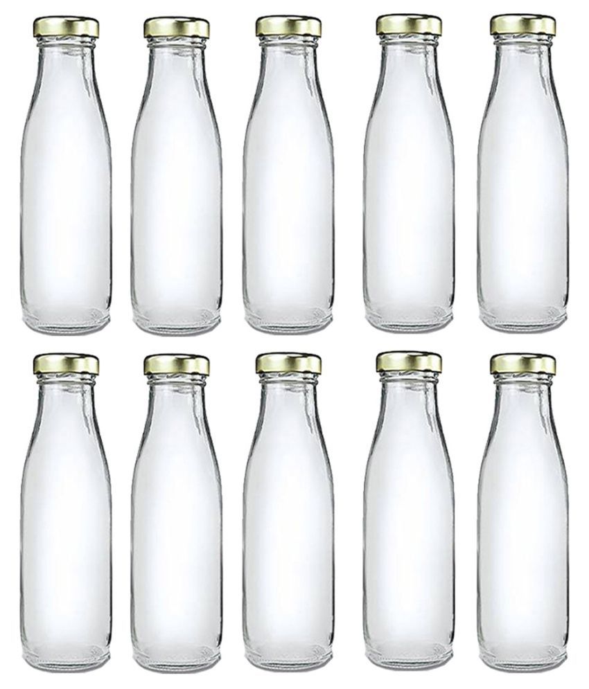     			Afast Glass Water Bottle, Transparent, Pack Of 10, 500 ml