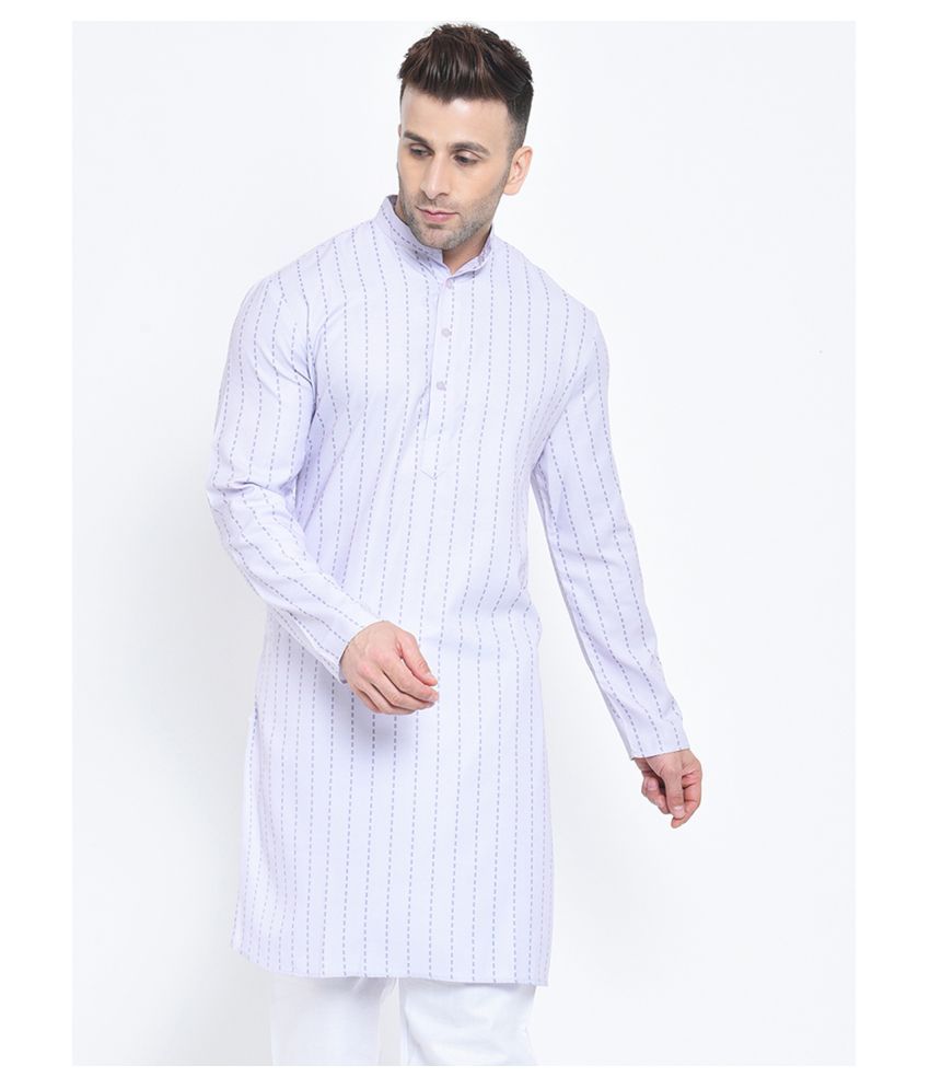     			Hangup Off-White Rayon Kurta