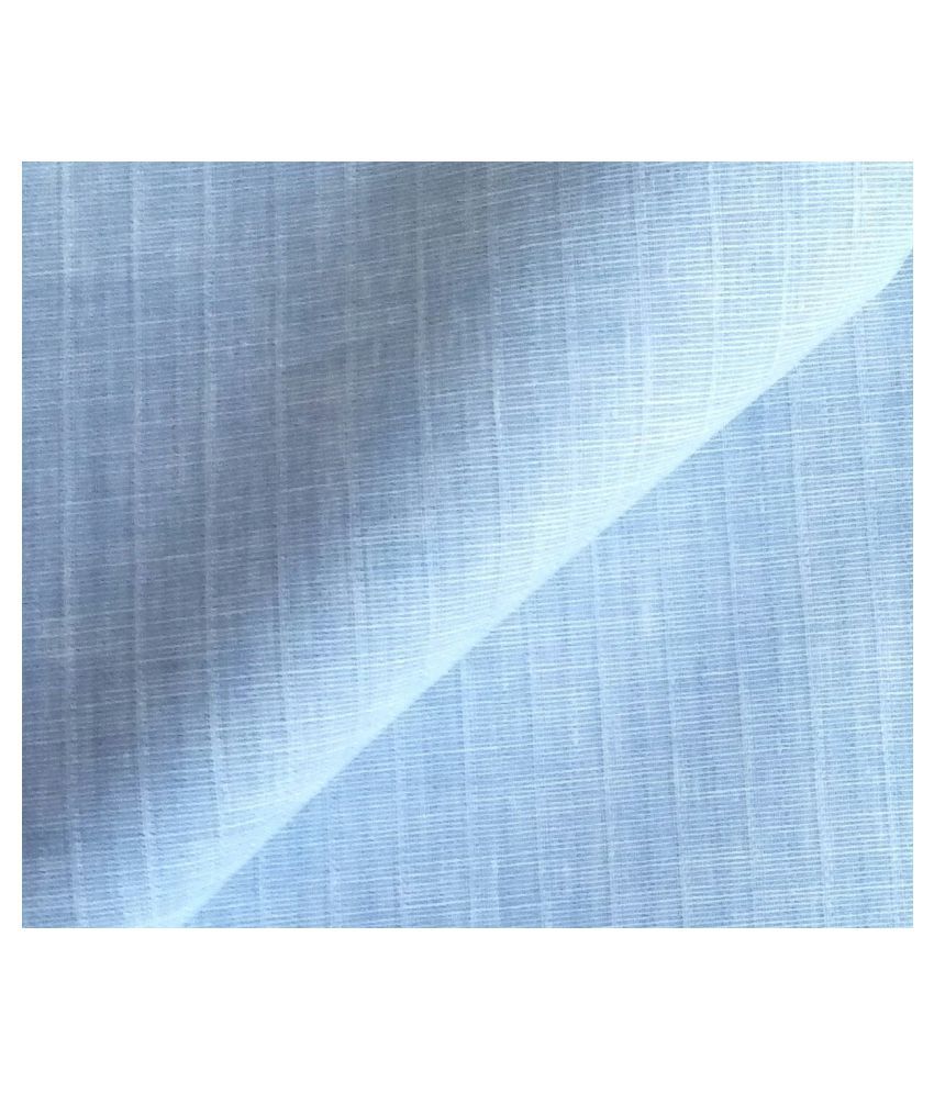 Makhanchor Blue 100 Percent Cotton Unstitched Shirt pc Single