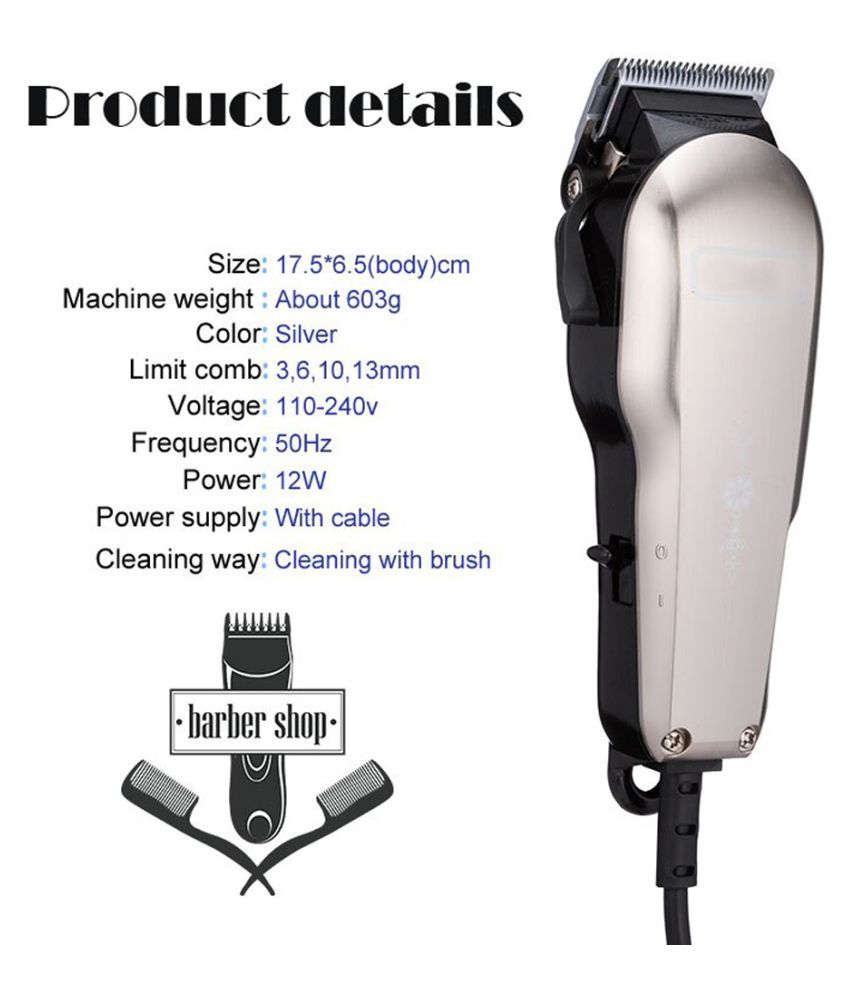 Corded Beard Mustache Trimmer Waterproof Powerful Hair Clipper for Men