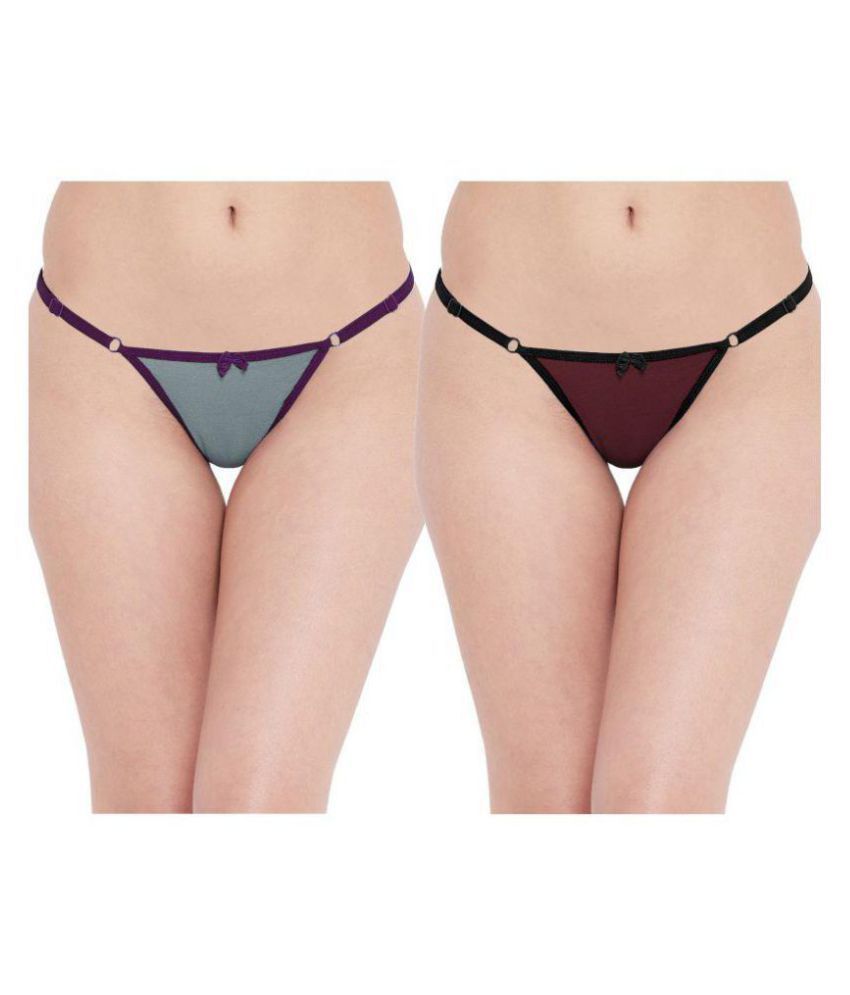     			N-Gal - Multicolor Polyester Solid Women's Thongs ( Pack of 2 )
