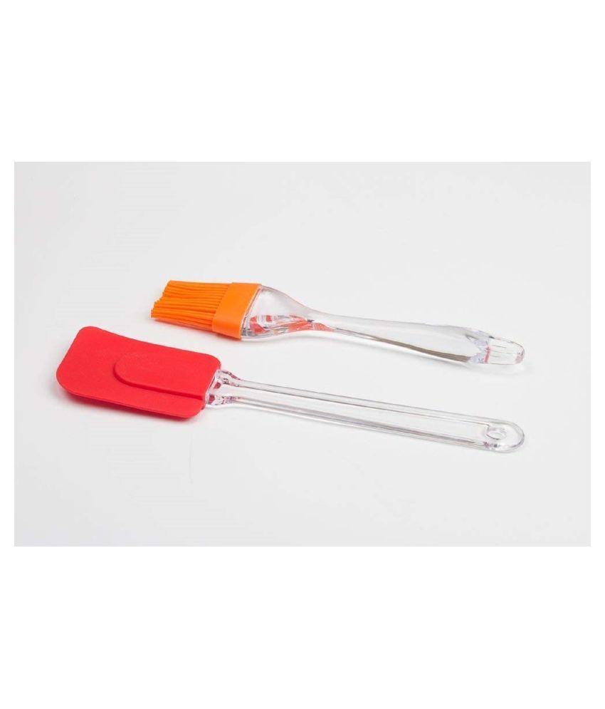     			Silicon Spatula and Brush Set, for Cooking, Baking, Grilling, BBQ - Easy Cleaning Marinating