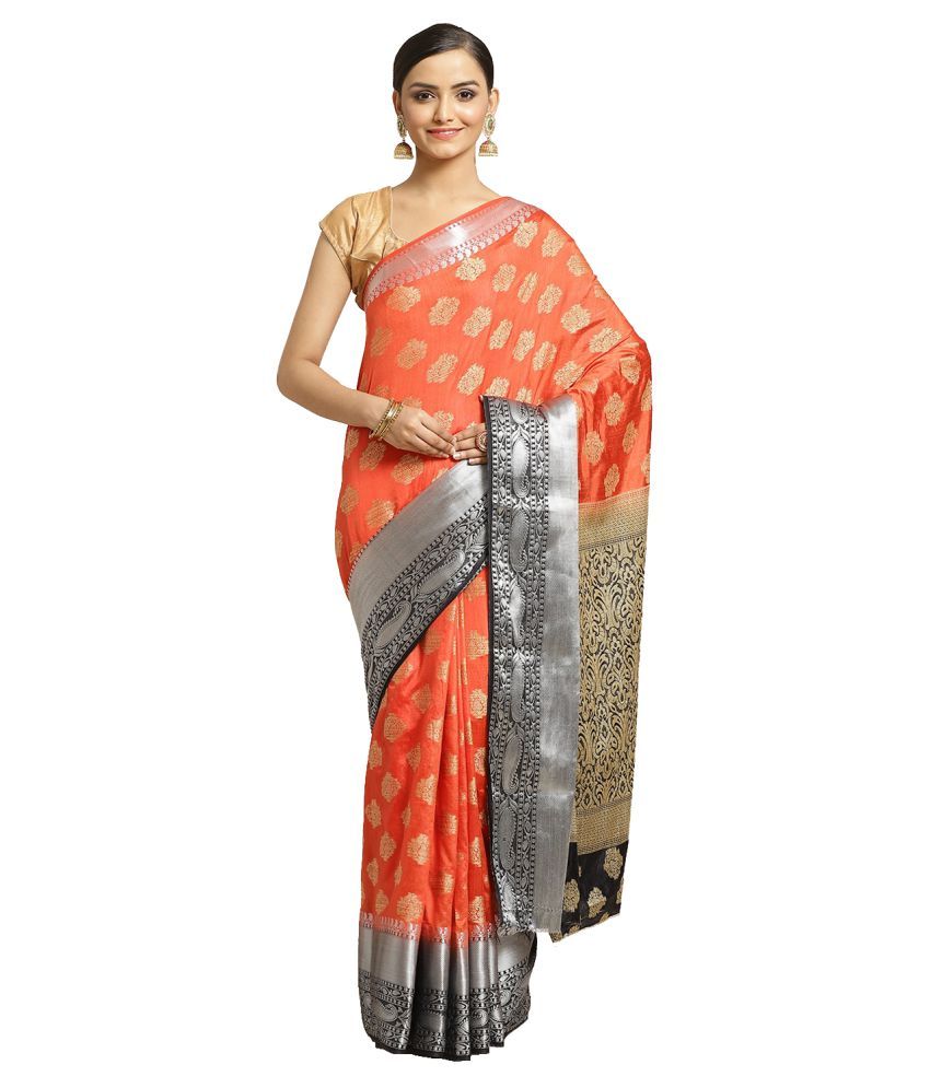     			Aarrah Red Silk Blend Saree - Single