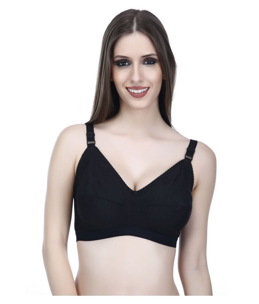     			Elina Cotton Non Padded Women's T-Shirt Bra ( Black )