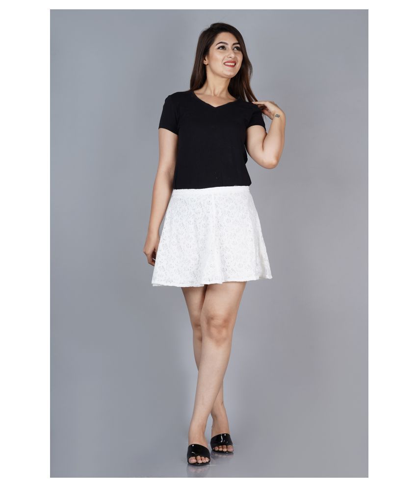 Hi-Fashion Poly Cotton Straight Skirt - White Single