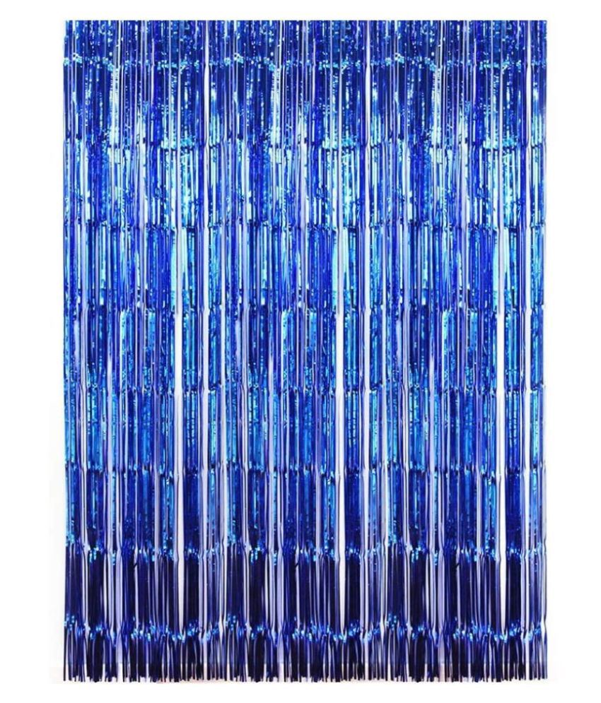     			ZYOZI Party Decoration 1 Tinsel Foil Fringe Backdrop Metallic Door Window Curtain Shimmer Photo Booth for Birthday Wedding Bridal Baby Shower Christmas Party Decor (3ft x 6ft, Blue)