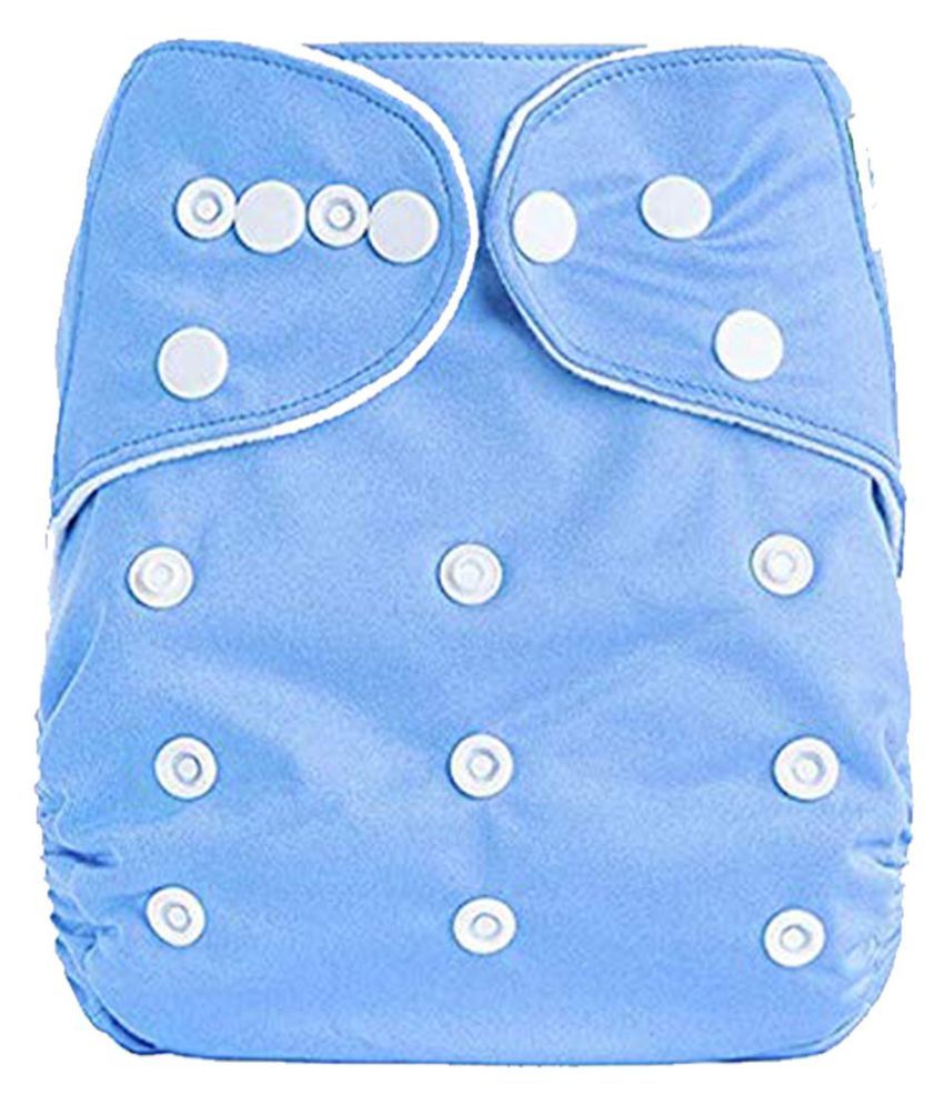     			AURAPURO Reusable Baby Infant Cotton Cloth Washable Diaper Nappies(2 DIAPERS WITH 2 FIVE LAYER MICROFIBER INSERTS)