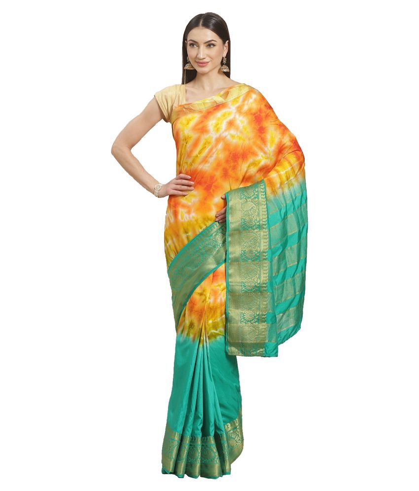     			Aarrah Green Silk Blend Saree - Single