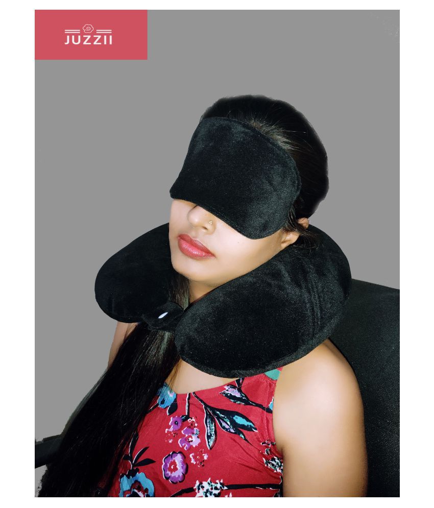     			JUZZII - Black Neck Pillow,Eye Shade ( Pack of 2 )