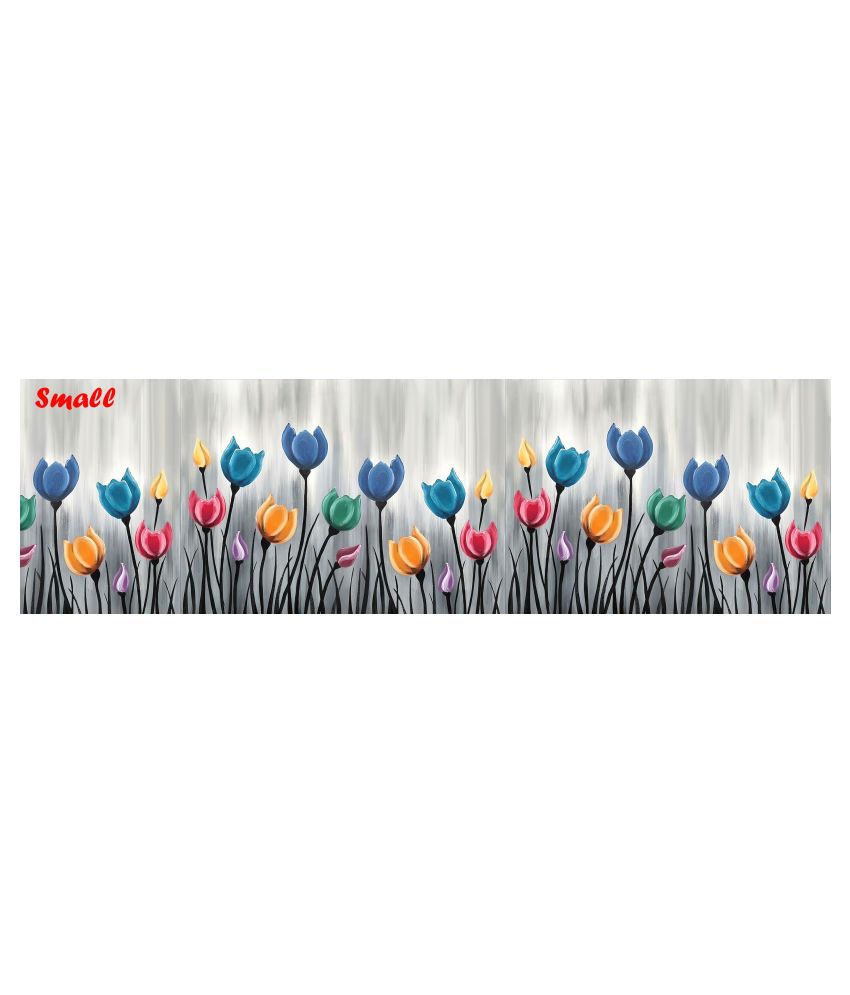     			WallDesign Artistic Painted Flowers - 14 cm W x 153 cm L Floral Sticker ( 153 x 14 cms )