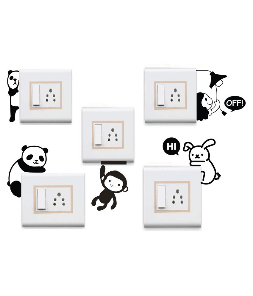     			WallDesign Combo Teady Vinyl Switch Board Sticker - Pack of 5