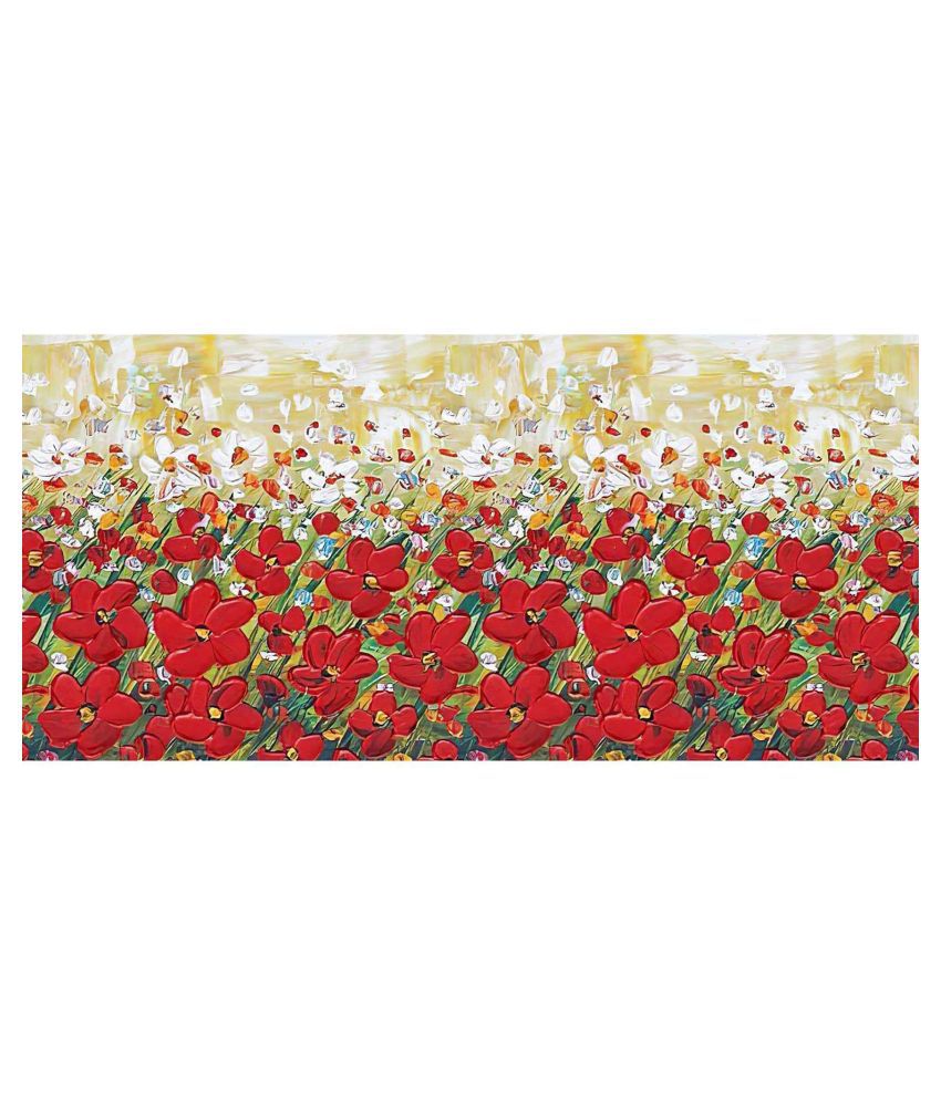     			WallDesign Designer Artistic Flowers - 14 cm W x 305 cm L Floral Sticker ( 305 x 14 cms )