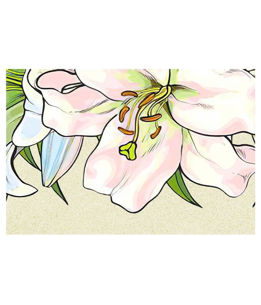     			WallDesign Hibiscus Flowers Illustrated - 14 cm W x 305 cm L Floral Sticker ( 305 x 14 cms )