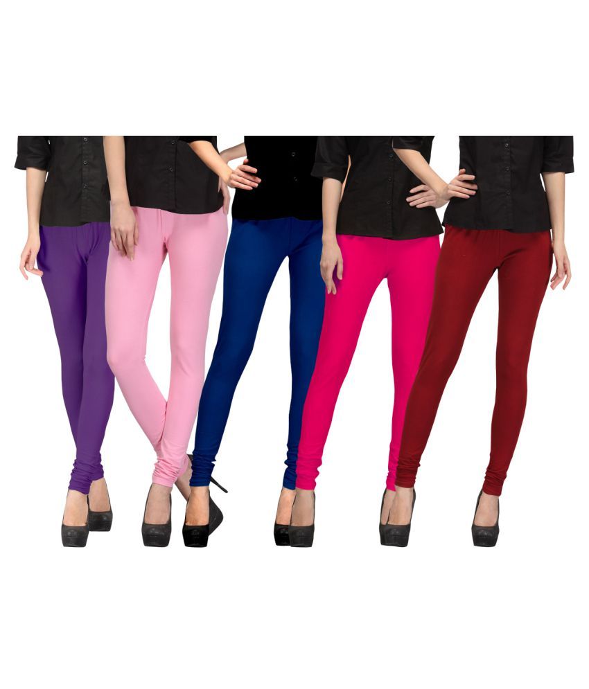     			FnMe Cotton Lycra Pack of 5 Leggings