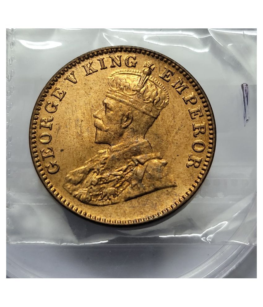     			George V One Quarter Anna 1930 Coin UNC