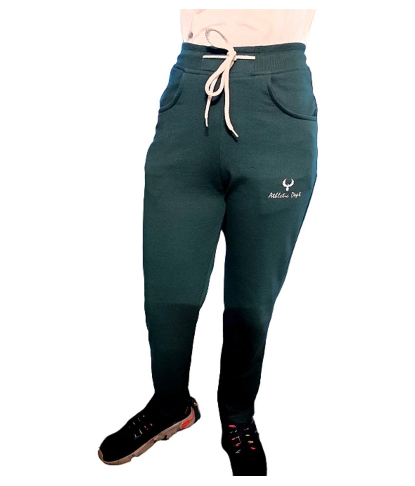 green track pants women's