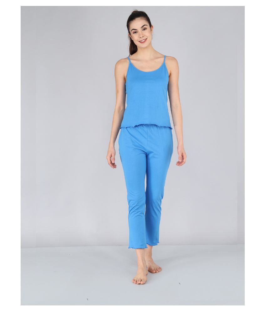 The Dry State Cotton Nightsuit Sets - Blue