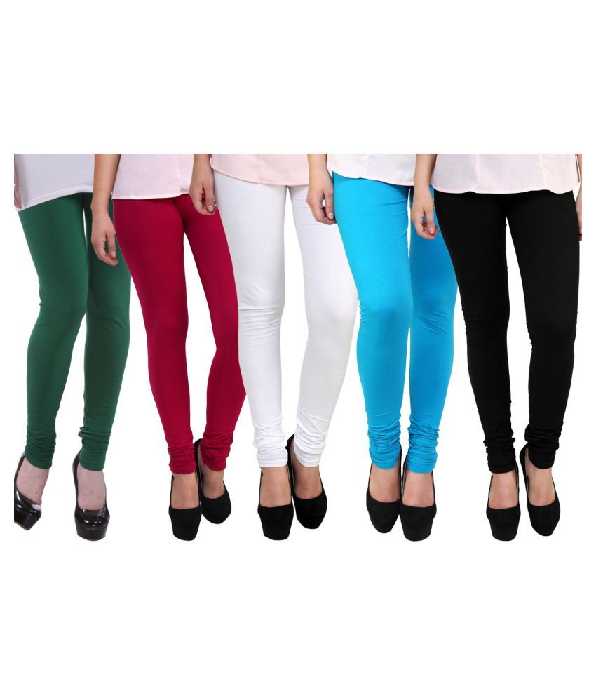     			FnMe Cotton Lycra Pack of 5 Leggings