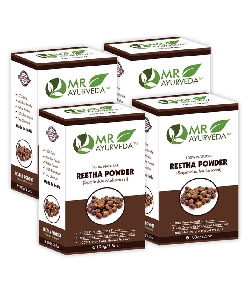     			MR Ayurveda Reetha Powder Hair Scalp Treatment 400 g Pack of 4