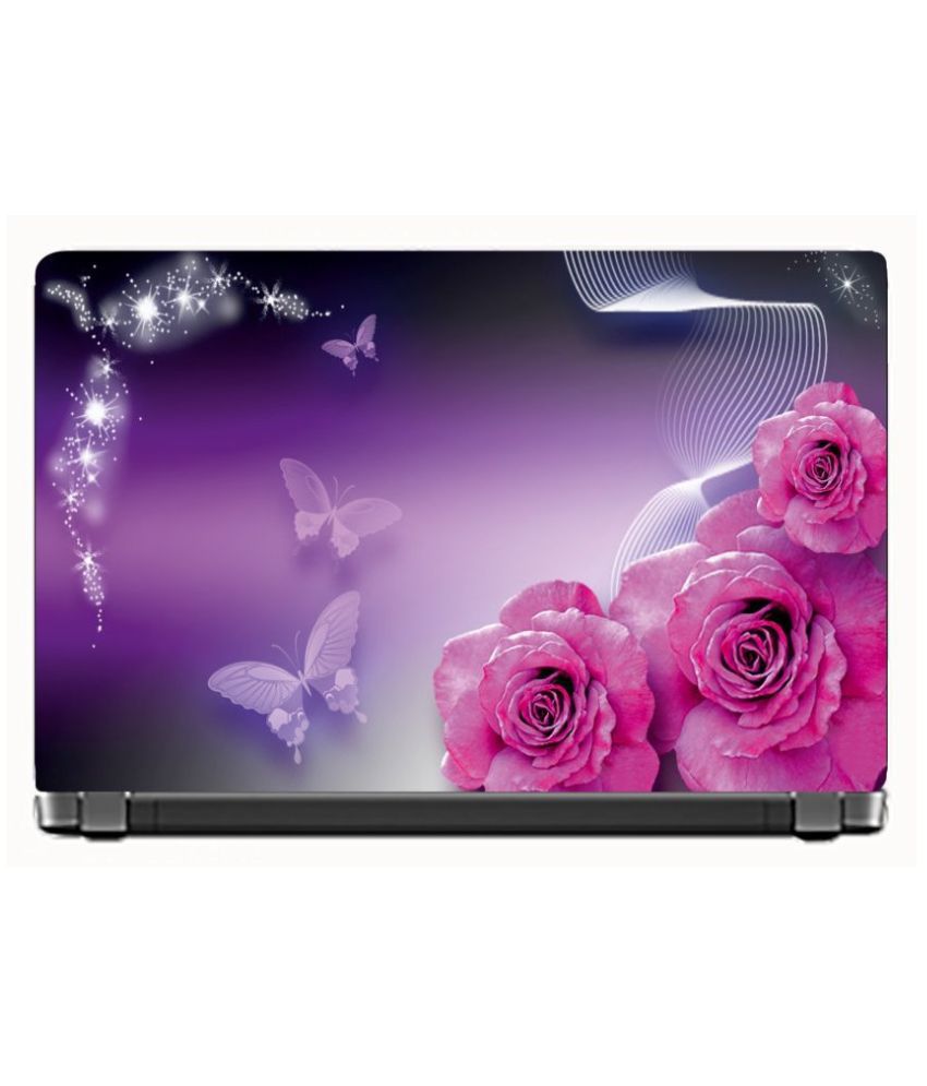     			KALARKARI Laptop Skin pink flower Premium matte finish vinyl HD printed Easy to Install Laptop Skin/Sticker/Vinyl/Cover for all size laptops upto 15.5 inch