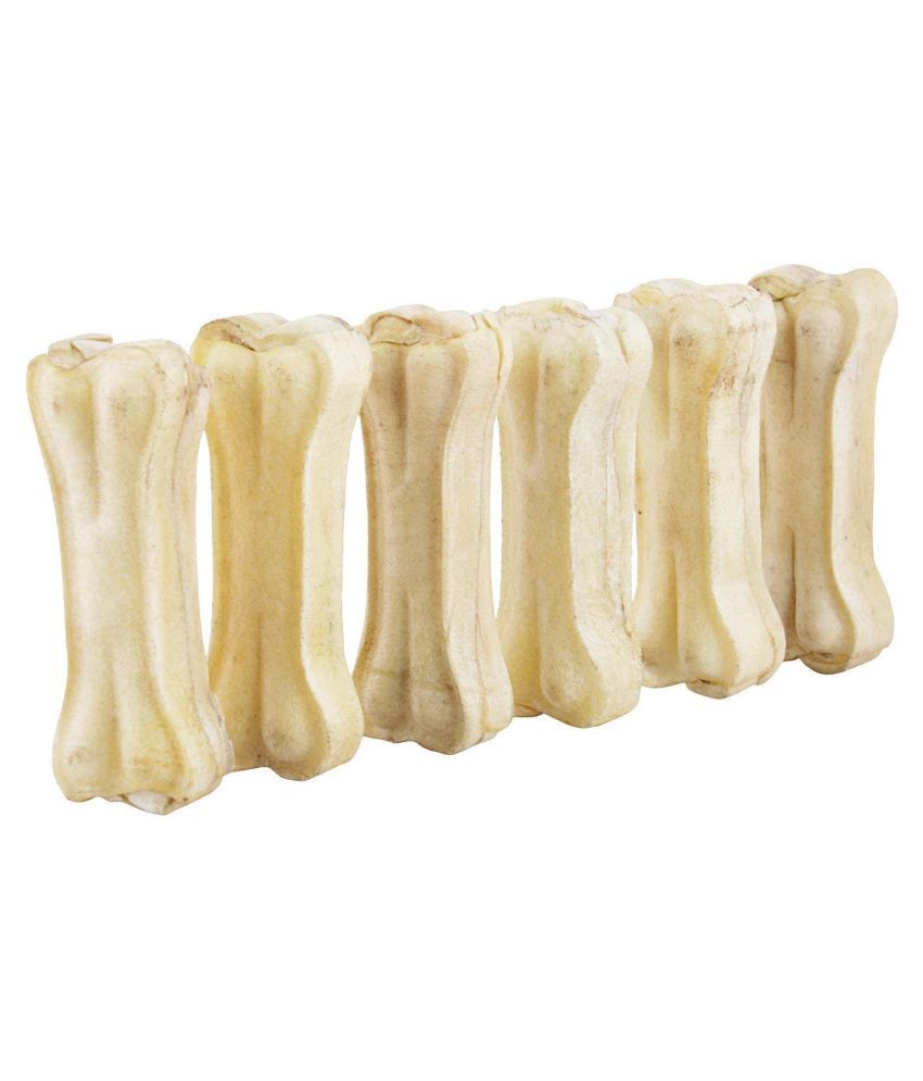     			KOKIWOOWOO Rawhide Pressed Dog Chew Bone 3 Inch - 6Pcs