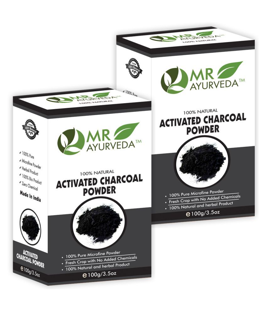     			MR Ayurveda 100% Organic Activated Charcoal Powder Face Pack Masks 200 gm Pack of 2