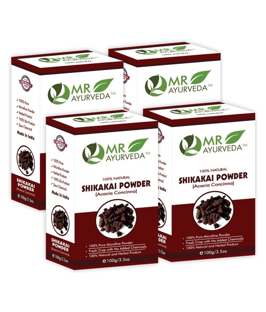     			MR Ayurveda 100% Organic Shikakai Powder Hair Scalp Treatment 400 g Pack of 4