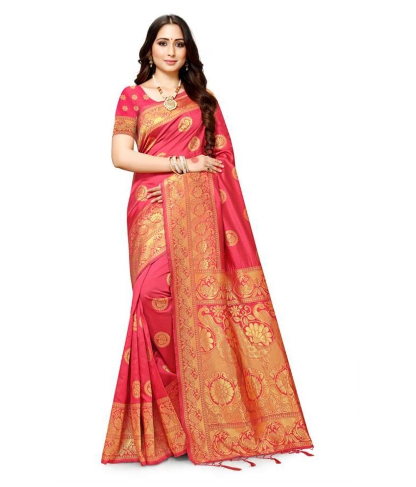     			NENCY FASHION - Multicolor Silk Saree With Blouse Piece (Pack of 1)