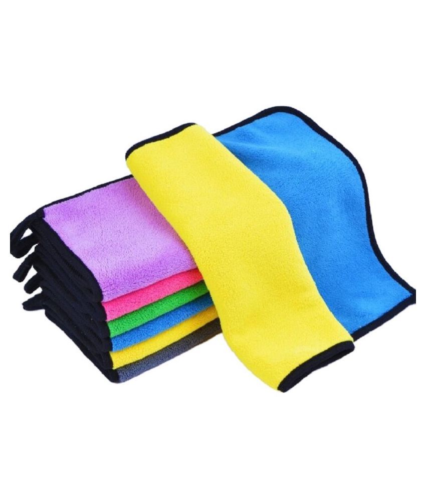     			PENYAN Heavy Microfiber Cloth for Car Cleaning and Detailing, Double Sided, Extra Thick Plush Microfiber Towel Lint-Free, 800 GSM, Size 30 x 45 cm, Multi color, pack of 6