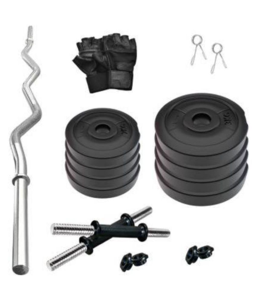 RIO PORT 20 kg PVC Combo with ONE 3 FT Curl Rod and 1 Pair Dumbbell RODS Comes with Home Gym Accessories Home Gym Combo