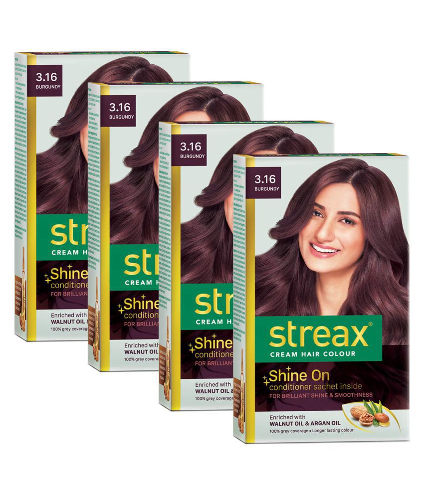 Streax Cream Permanent Hair Color Burgundy 120 mL Pack of 4: Buy Streax  Cream Permanent Hair Color Burgundy 120 mL Pack of 4 at Best Prices in India  - Snapdeal
