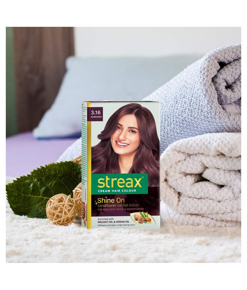 Streax Cream Permanent Hair Color Burgundy 120 mL Pack of 4 Buy Streax