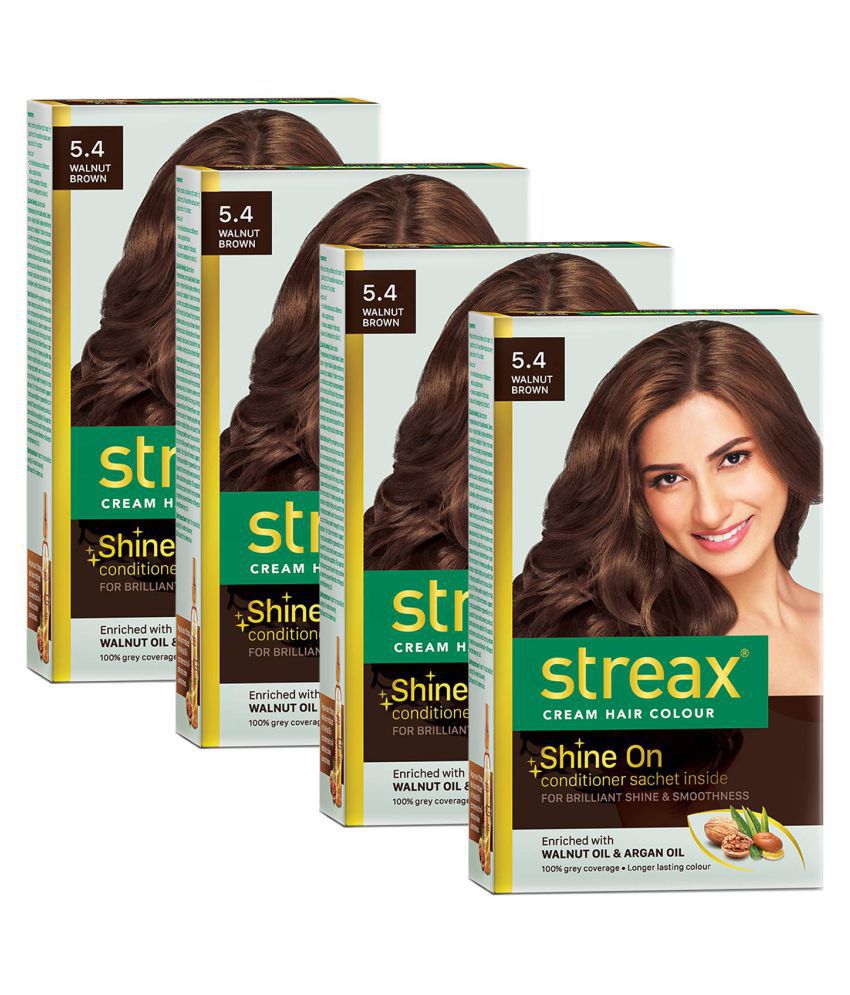 Streax Permanent Hair Color Walnut Brown 120 mL Pack of 4: Buy Streax  Permanent Hair Color Walnut Brown 120 mL Pack of 4 at Best Prices in India  - Snapdeal
