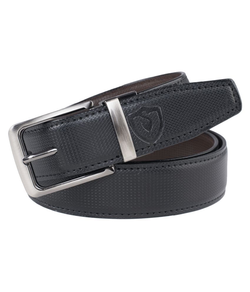     			Keviv Black Leather Formal Belt