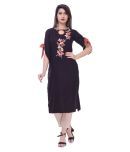 Clothy N Wave - Black Rayon Women's Straight Kurti