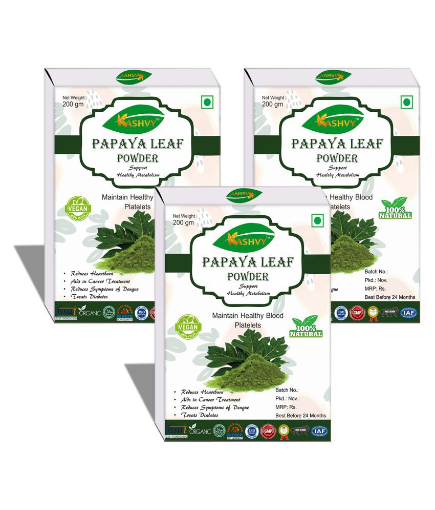 Kashvy Papaya Leaf Powder 600 gm Pack of 3