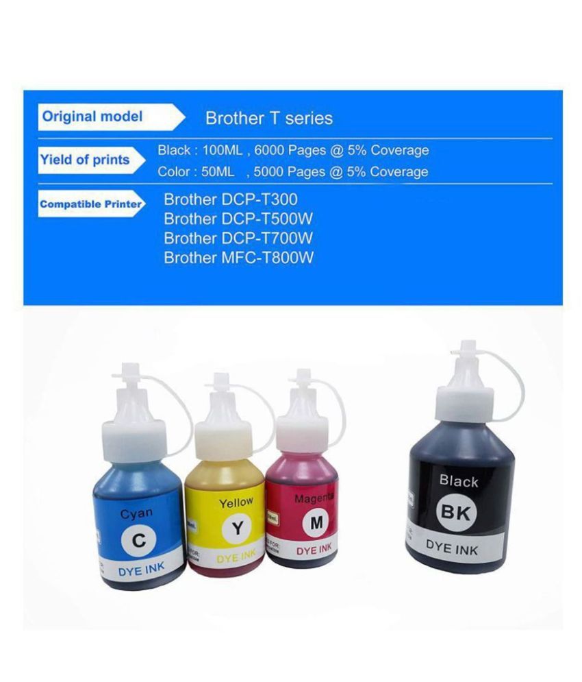 TEQBOT MFCT910DW Brother Multicolor Pack of 4 Ink bottle for REFILL