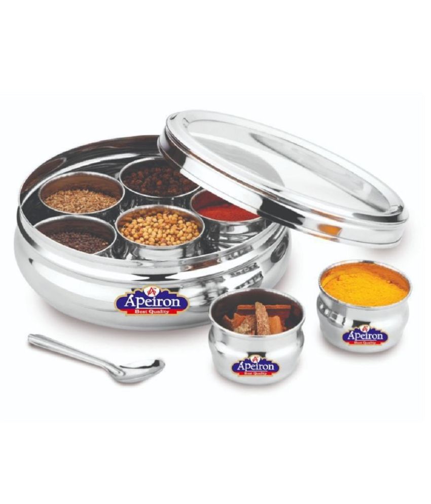     			APEIRON Masala dabba belly Steel Spice Container Set of 1 1500 mL