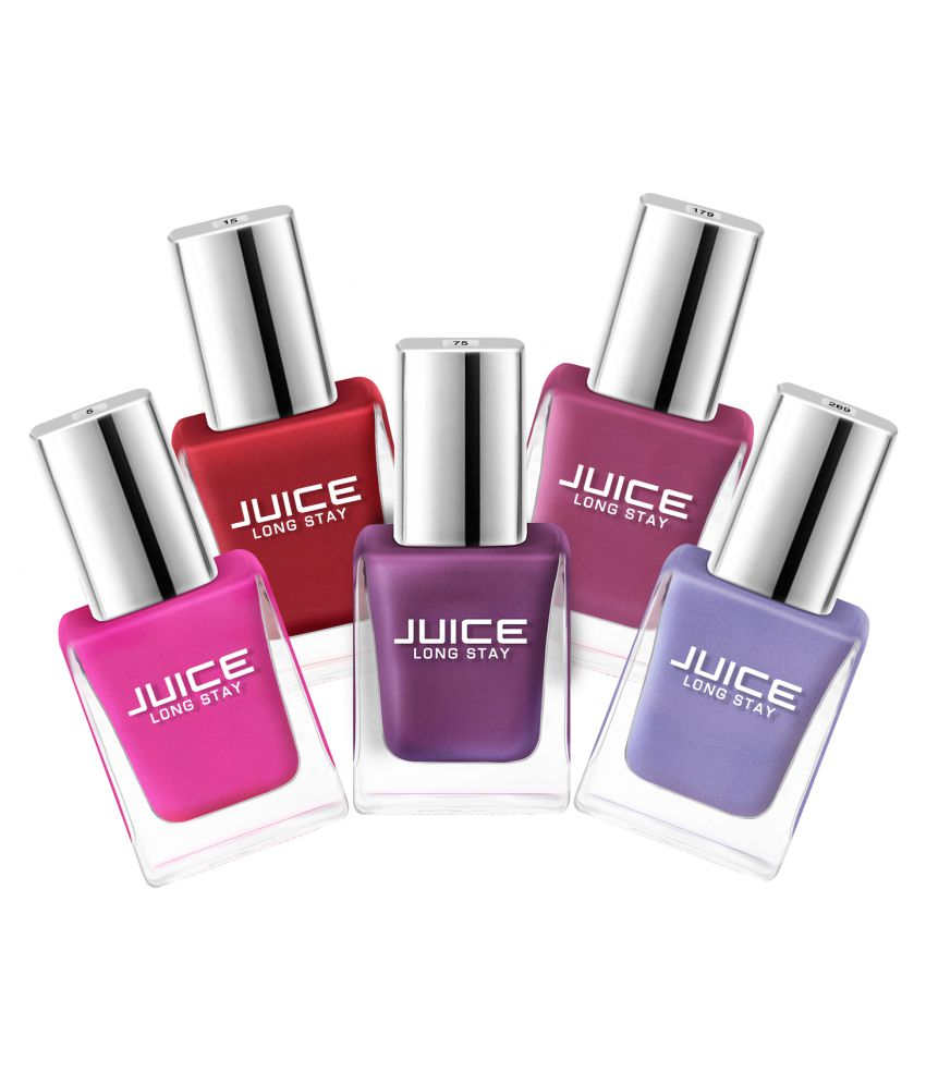     			Juice Rose,Pink,Lavender,PinkRose,Pearly Nail Polish 05, 15, 75, 179, 269 Multi Glossy Pack of 5 55 mL