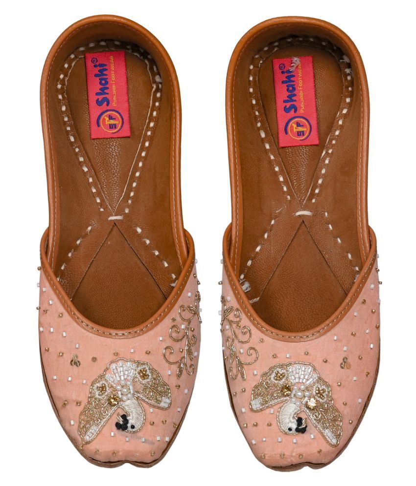 Shahi Punjabi Footwear PeachPuff Ethnic Footwear Price in India Buy