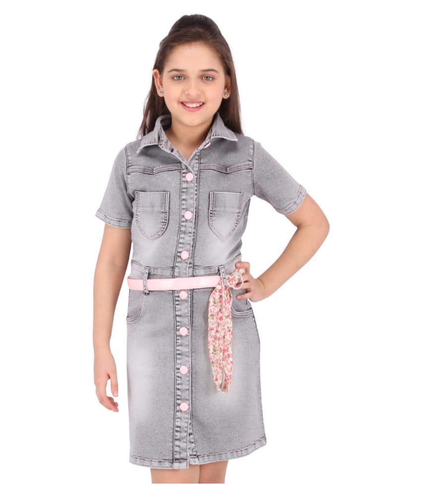     			Cutecumber Denim For Girls ( Pack of 1 , Gray )