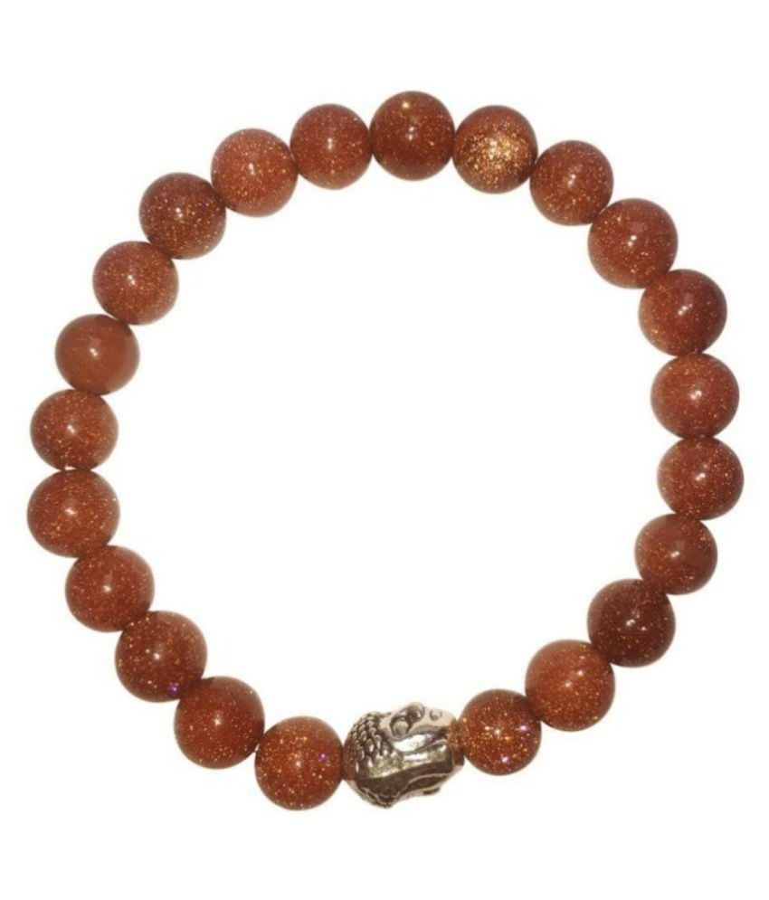     			8mm Red Goldstone With Buddha Natural Agate Stone Bracelet