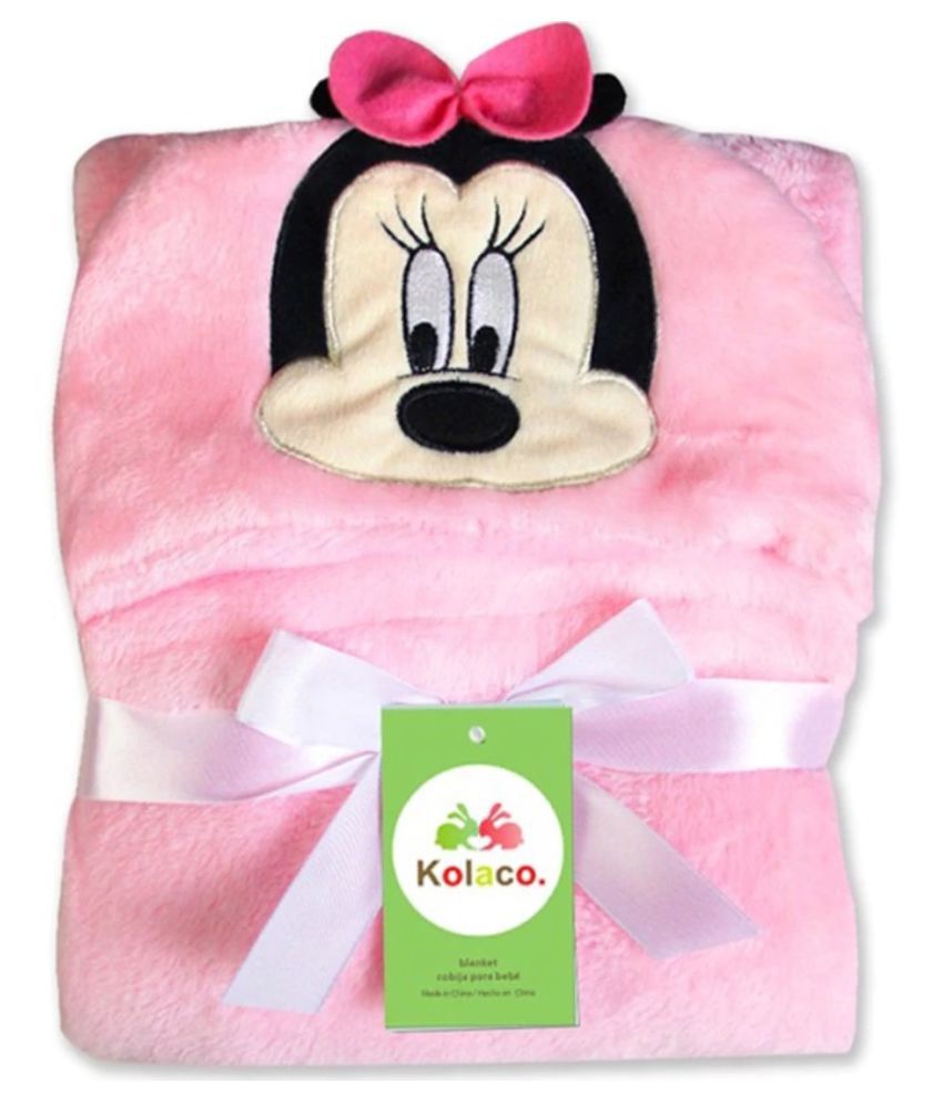     			Brandonn - Pink Flannel Hooded Baby Blanket (Pack of 1)