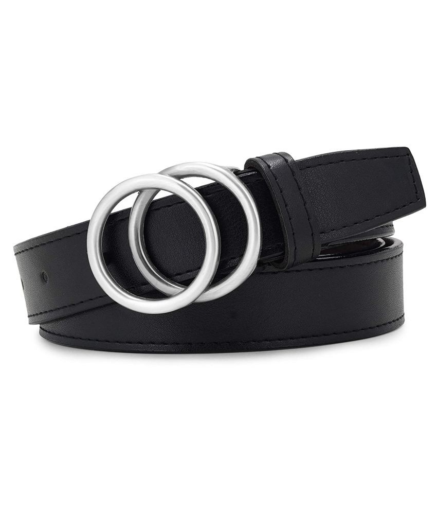     			Zacharias Black Faux Leather Casual Belt