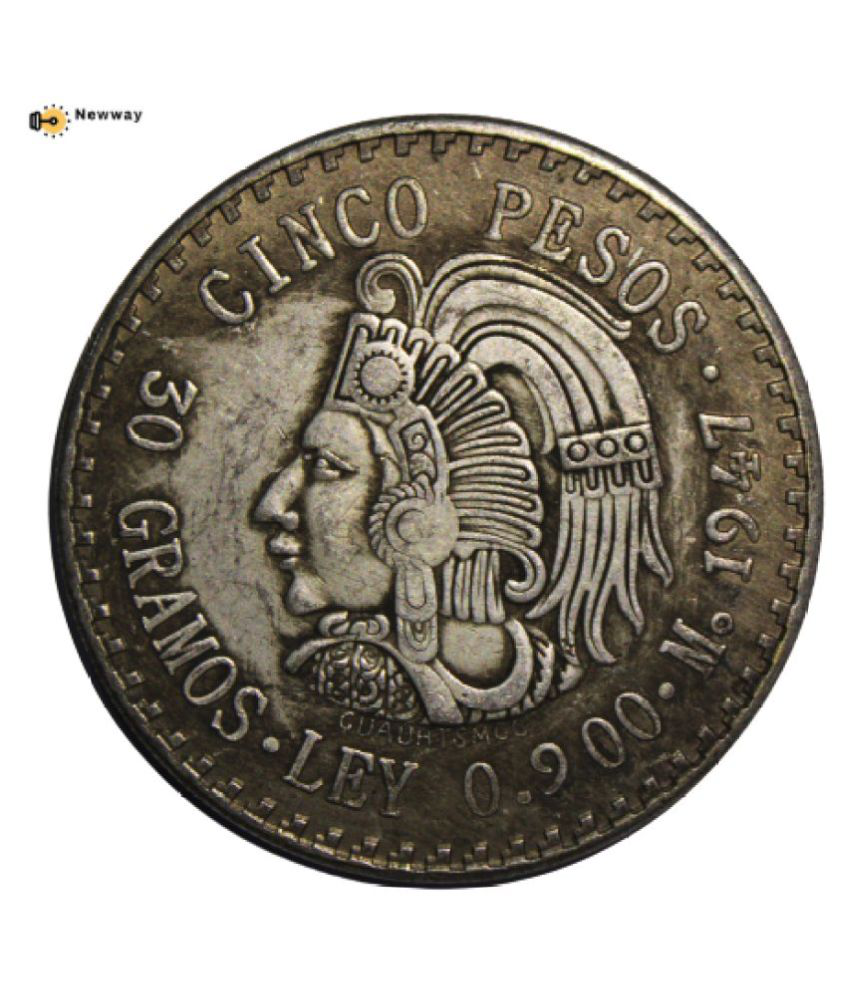     			newWay 5 Pesos 1947- Estados Unidos Mexicanos Country Mexico (Estados Unidos} Extremely Rare Issue Coin