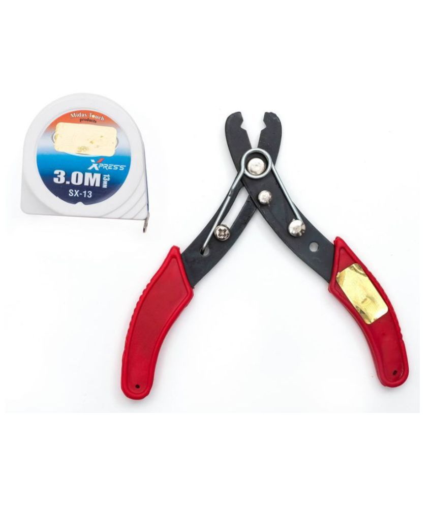     			GLOBUS 1256 Steel Hand Tool Set/2 PCS (Wire Stripper 5" (125 MM) and Measuring Tape 3 MTR/10 FEET/ 120 INCHES) 